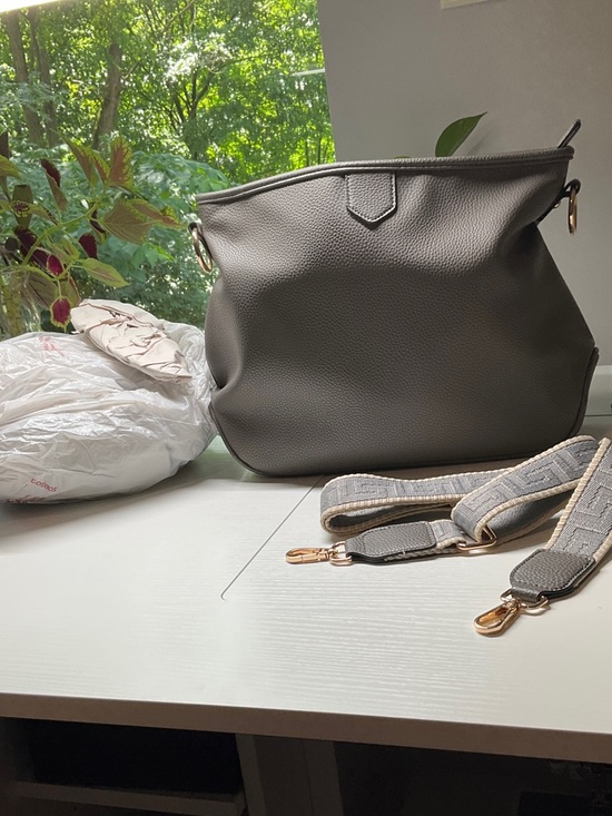 Montana West Handbags - Montana West Gray Pebbled Leather Shoulder Bag with Removable Strap